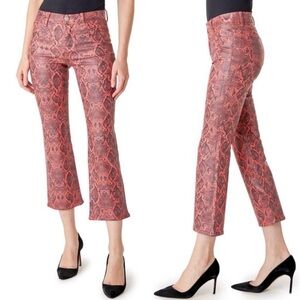 J Brand Selena Mid-Rise Crop Boot Jeans Coated Kalani Boa